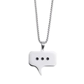 Minimalistische Edelstahlkette mit poliertem Sprechblasen-Anhänger für Damen und Herren - 70cm / Silber