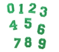 Detailed embroidery texture on green 0-9 number patches with clear needlework - 0-9 Numbers Set / Green