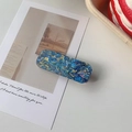 Elegant rectangle acrylic hair clip featuring blue and gold marble texture for women - 9# Deep Blue Solid Rectangle