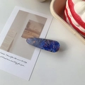 Blue marble patterned acrylic hair clip on white decorative card with artistic vibes - 15# Deep Purple Solid Teardrop