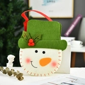 Handmade felt Christmas snowman gift bag with 3D carrot nose and red handle - P2-2 Snowman Q-Version Handbag