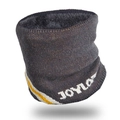 Dark grey knitted winter neck warmer with plush lining and Joyla letter pattern - Gray