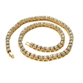 Elegant gold plated tennis necklace with sparkling diamonds in a spiral display - 4mm-16inch/40cm / Gold