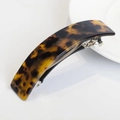 Fermaglio per capelli minimalista in acetato tartarugato con chiusura a molla in argento - Caffè scuro