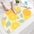 Alfombra de baño semicircular con diseño de limones y base antideslizante en baño - 45*90cm / Limón
