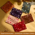 6-pack of cartoon Christmas cards with envelopes and stickers in festive colors - HK023 Lucky Christmas