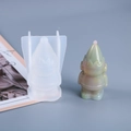 3D Christmas gnome silicone mold for DIY resin art with colorful finished example - 3D Christmas Dwarf