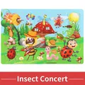 Wooden 30-piece insect concert puzzle with bees and butterflies for early education - Insect Concert (3012)