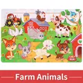 Educational 24-piece wooden farm animal puzzle for kids featuring colorful cartoon design - Farm Animals (3007)