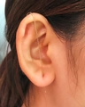 Minimalist gold linear ear crawler stud earring featuring a sleek needle design - Minimalist Ultra-Thin Long Needle Style (6570)
