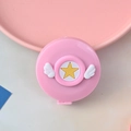 Pink Nordic mini retractable tape measure with cute star and wing design - Star with Big Wings