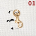 Solid brass swivel lobster clasp with 44mm length and 10mm inner diameter dimension - No.1 10x44mm