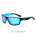 Gafas de sol deportivas polarizadas con montura negro-azul y lentes de espejo azules - Montura Negro Azul Lentes Azules