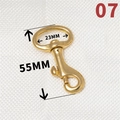 Solid brass 55mm swivel snap hook with 23mm inner ring for bags and pet leashes - No.7 23x55mm