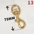 Solid brass swivel snap hook with 18mm inner width and 79mm length for bags - No.13 18x79mm