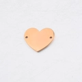 Connettore ciondolo a cuore in acciaio inossidabile oro rosa con doppio foro per gioielli - 17x20mm / Oro rosa