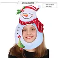 Chapeau de bonhomme de neige pour fête de Noël avec écharpe rayée rouge et décor sapin - Chapeau de Bonhomme de Neige