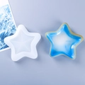 Detail of starfish silicone mold and the blue resin craft showing marine texture and glitter - Starfish Dish Silicone Mold