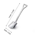 Polished stainless steel shovel spoon with triangle handle, size 15.5cm x 3.4cm - 304 Silver Flat Shovel