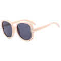 Occhiali da sole oversize rosa gelatina da donna con montatura spessa e lenti scure - Beige C02