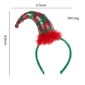 Green sequined Christmas hat headband with red feathers, dimensions 9.8 x 6.3 inches - Red Green Sequin Curved Hat Feather Headband