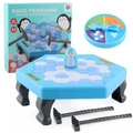Kids Penguin Ice Breaker game set with blue base white ice blocks and mallets - English Packaging (HZ-036)