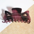 Detailed top view of a large translucent deep purple hollow geometric hair claw clip - Deep purple / 11.5CM