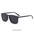 Polarized sunglasses with matte blue TR90 frame and grey lenses for driving - Sand Blue Frame Grey Lens