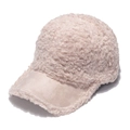 Gorra de béisbol rosa de forro polar sherpa con visera de ante para mujer - 56-60cm Ajustable / Rosa