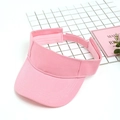 Summer pink open top sun visor hat with adjustable back and breathable cotton fabric - Adjustable / Pink