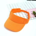 Bright orange sun visor hat in twill fabric with adjustable strap and wide brim - Adjustable / Orange