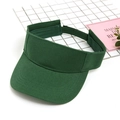 Deep green adjustable open top sun visor hat in breathable cotton for outdoor sports - Adjustable / Green