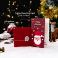 3D Weihnachts-Grußkarten-Set mit Weihnachtsmann, rotem Umschlag und Siegelaufkleber - Stil D - 3D Waben-Weihnachtskarte