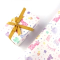 Cartoon baby animal gift wrapping paper with giraffe and elephant patterns for birthdays - Animal World / 50x70cm