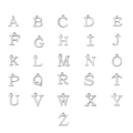 Polished silver A-Z stainless steel alphabet charms set for DIY jewelry necklaces - Letter B / Steel