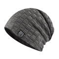 Detail shot of the dark grey waffle knit beanie showing texture and bear logo patch - Adjustable / Gray (Roaring Bear Patch)