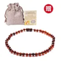 Collana di perle d'ambra baltica cognac con certificato di autenticità e sacchetto - Ambra Rossa