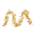 Ghirlanda di Natale dorata con foglie di agrifoglio e bacche per decorazioni casa - Ghirlanda a tripla bacca / Oro