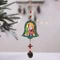 Luminous bell-shaped Christmas wooden ornament with Santa Claus and warm LED light - Bell Santa
