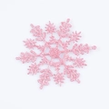 Pink glitter snowflake ornament for Christmas tree and festive wall scene decoration - Pink