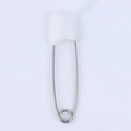 White plastic head safety pin for baby cloth diapers and clothing secure fastening - Small / White
