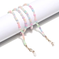 Handmade mixed pastel acrylic bead chain for glasses or masks with gold metal clasps - Colorful