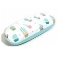 Minimalist portable glasses case with white top, green base, and cactus floral pattern - Green White Cactus