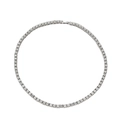 Silver-plated hip hop tennis necklace featuring brilliant round-cut cubic zirconia stones - 4mm-16inch/40cm / Silver