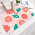 Alfombra de baño semicircular antideslizante con diseño de frutas y flores - 45*90cm / Fresa