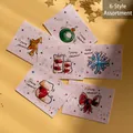 6-pack of cute Christmas cards with festive illustrations, envelopes and matching stickers - HK003 White Christmas Cards