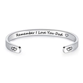 Bracciale a C in acciaio al titanio con incisione 'Remember I Love You Dad' e cuore - Acciaio Papà