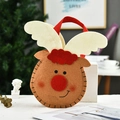 Christmas reindeer felt gift bag with 3D red nose and sturdy handles for holiday treats - P2-3 Reindeer Q-Version Handbag