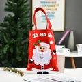 Festive red Christmas gift bag with 3D Santa Claus figure and Ho Ho Ho text detail - P3-13 Santa HOHO Handbag