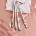 Set de quatre pinceaux à paupières argentés avec poils synthétiques sur soie rose - 4 Pinceaux à Paupières (Chujian)